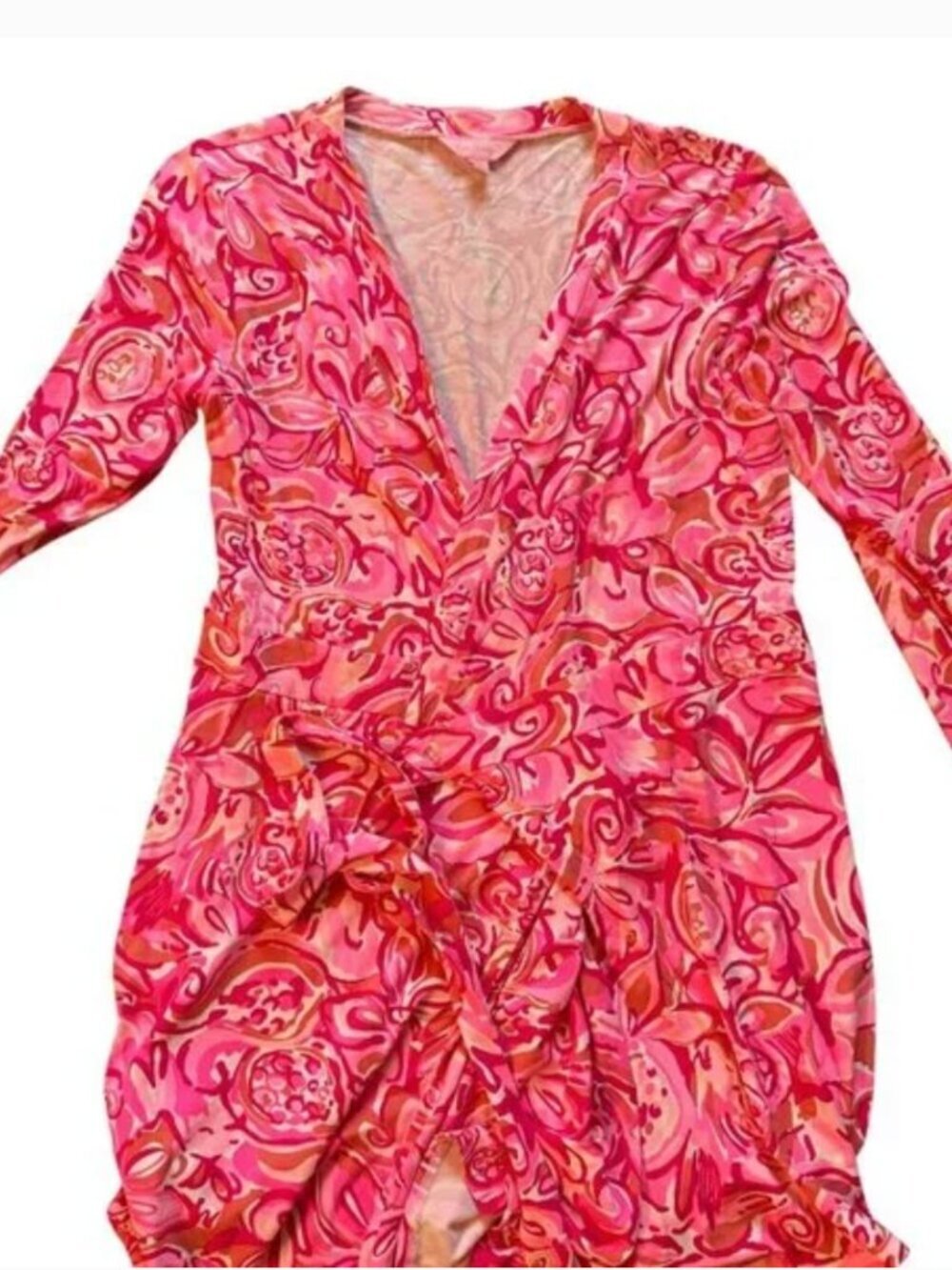 Lilly Pulitzer Karlie Wrap Romper Large - Pink Red